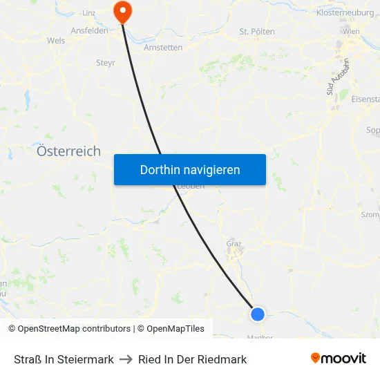 Straß In Steiermark to Ried In Der Riedmark map