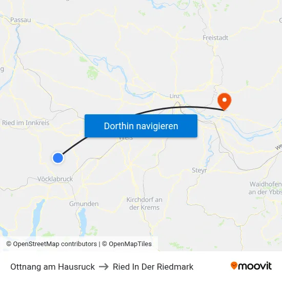 Ottnang am Hausruck to Ried In Der Riedmark map