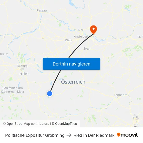 Politische Expositur Gröbming to Ried In Der Riedmark map