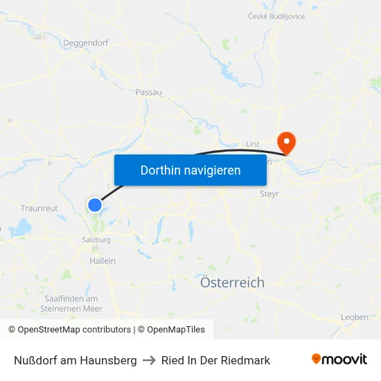 Nußdorf am Haunsberg to Ried In Der Riedmark map