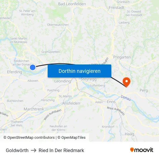 Goldwörth to Ried In Der Riedmark map