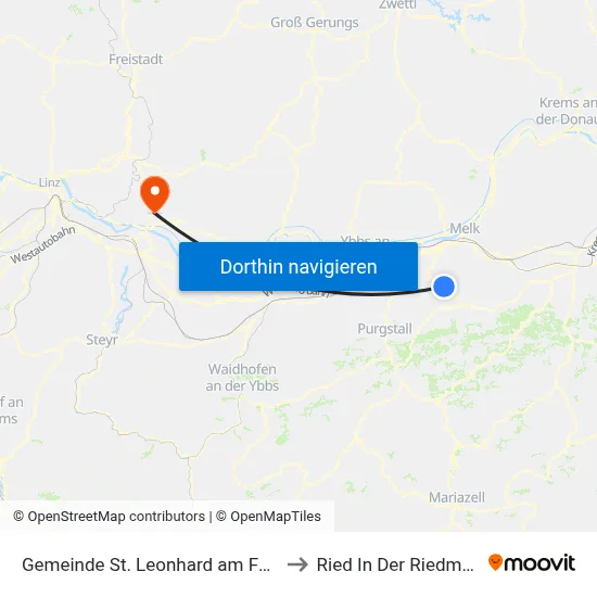 Gemeinde St. Leonhard am Forst to Ried In Der Riedmark map