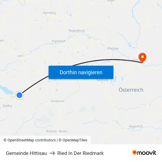 Gemeinde Hittisau to Ried In Der Riedmark map