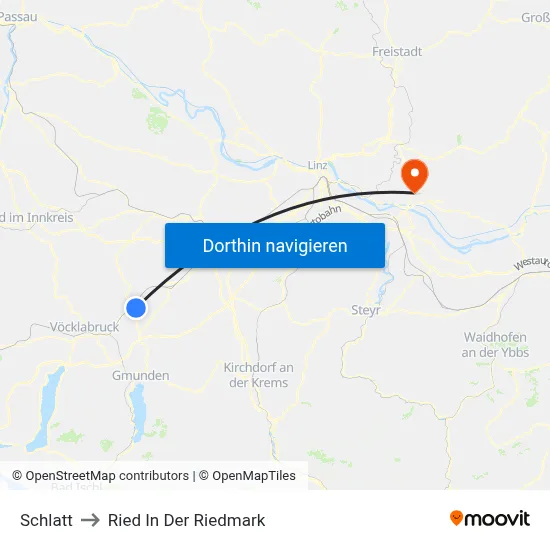 Schlatt to Ried In Der Riedmark map