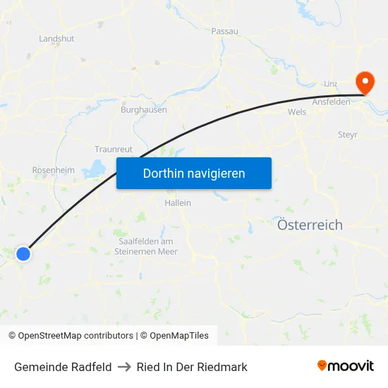 Gemeinde Radfeld to Ried In Der Riedmark map