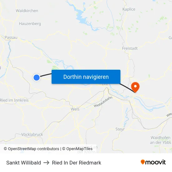 Sankt Willibald to Ried In Der Riedmark map