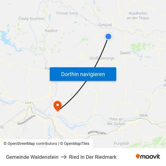 Gemeinde Waldenstein to Ried In Der Riedmark map