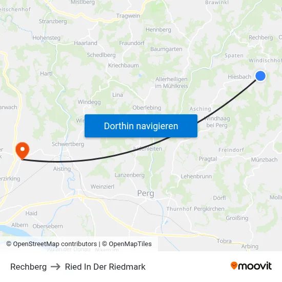 Rechberg to Ried In Der Riedmark map