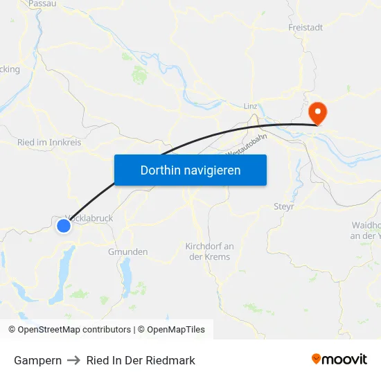 Gampern to Ried In Der Riedmark map