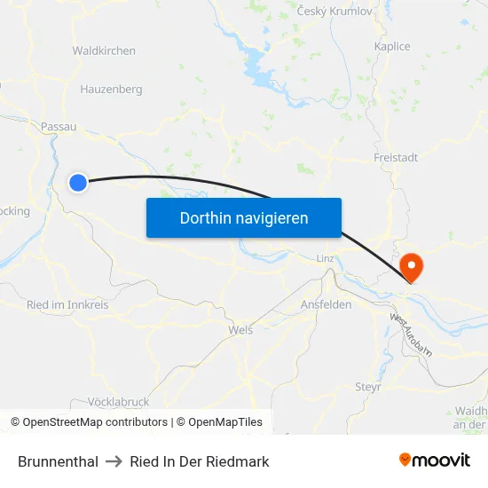 Brunnenthal to Ried In Der Riedmark map