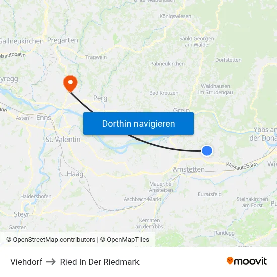 Viehdorf to Ried In Der Riedmark map