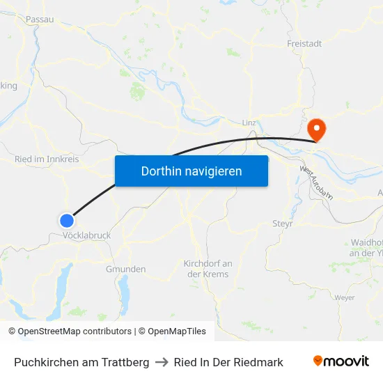 Puchkirchen am Trattberg to Ried In Der Riedmark map