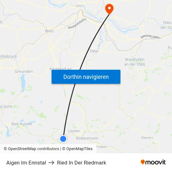 Aigen Im Ennstal to Ried In Der Riedmark map