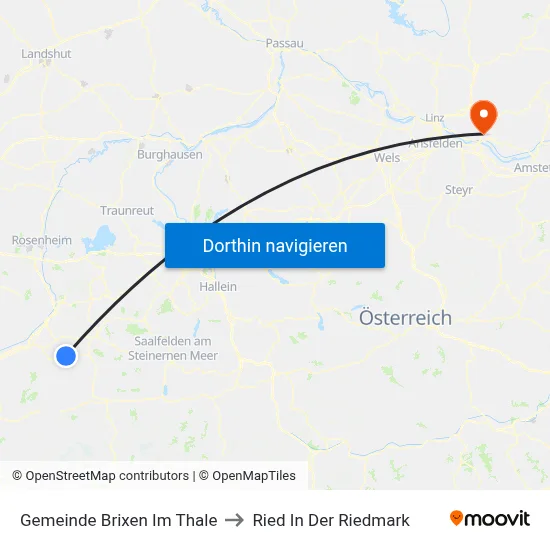 Gemeinde Brixen Im Thale to Ried In Der Riedmark map