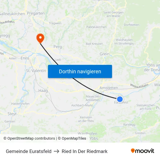 Gemeinde Euratsfeld to Ried In Der Riedmark map