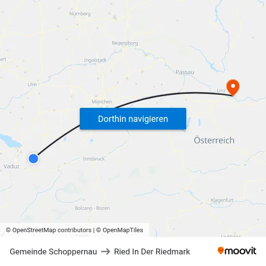 Gemeinde Schoppernau to Ried In Der Riedmark map