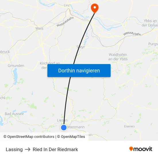Lassing to Ried In Der Riedmark map