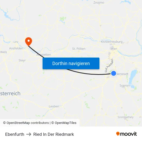 Ebenfurth to Ried In Der Riedmark map
