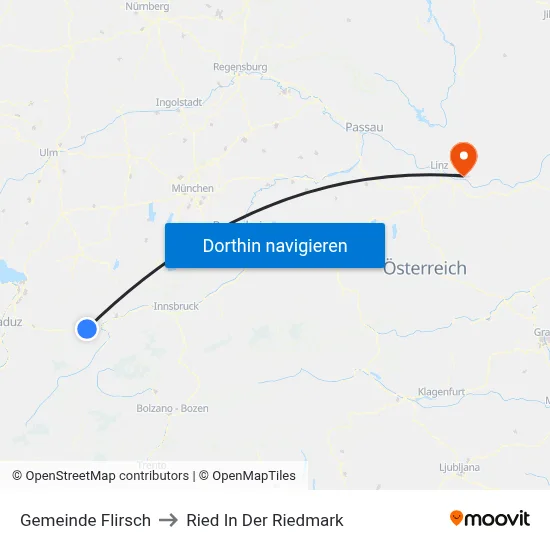Gemeinde Flirsch to Ried In Der Riedmark map