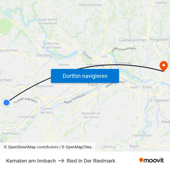 Kematen am Innbach to Ried In Der Riedmark map
