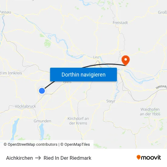 Aichkirchen to Ried In Der Riedmark map