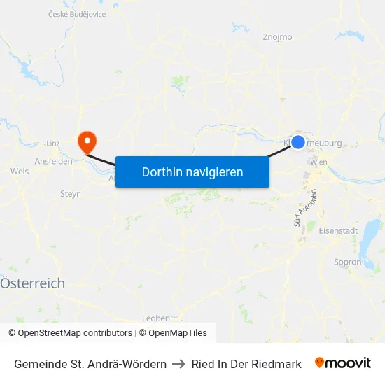 Gemeinde St. Andrä-Wördern to Ried In Der Riedmark map
