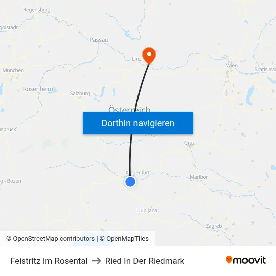 Feistritz Im Rosental to Ried In Der Riedmark map