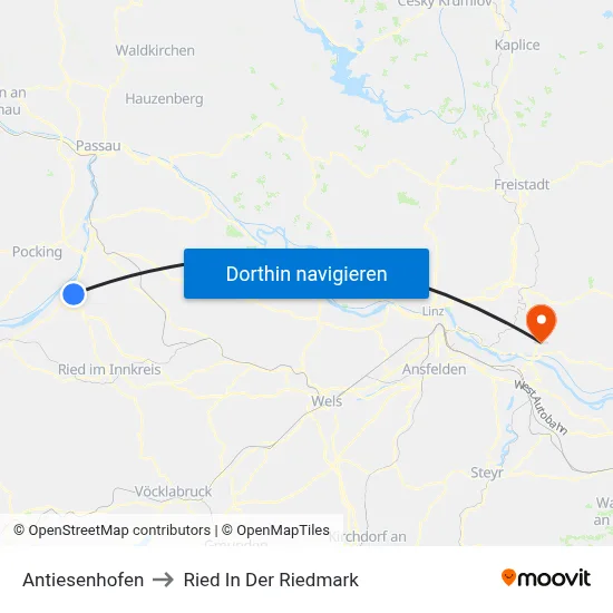 Antiesenhofen to Ried In Der Riedmark map