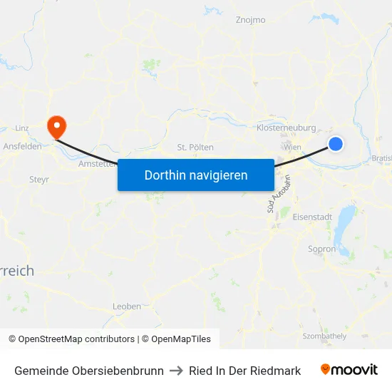 Gemeinde Obersiebenbrunn to Ried In Der Riedmark map