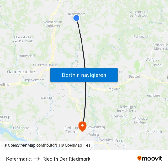 Kefermarkt to Ried In Der Riedmark map