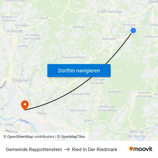 Gemeinde Rappottenstein to Ried In Der Riedmark map