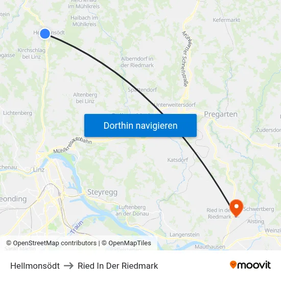 Hellmonsödt to Ried In Der Riedmark map