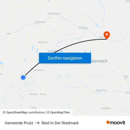 Gemeinde Prutz to Ried In Der Riedmark map