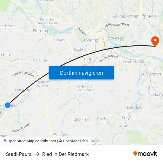 Stadl-Paura to Ried In Der Riedmark map
