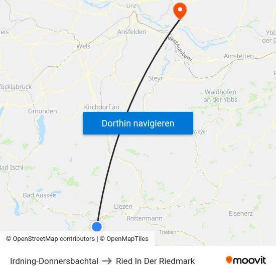 Irdning-Donnersbachtal to Ried In Der Riedmark map