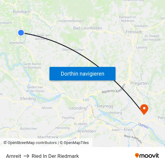 Arnreit to Ried In Der Riedmark map