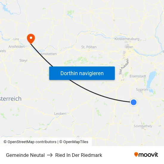 Gemeinde Neutal to Ried In Der Riedmark map