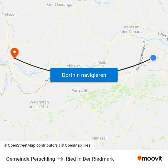 Gemeinde Perschling to Ried In Der Riedmark map