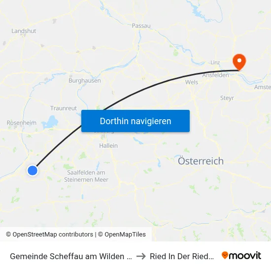 Gemeinde Scheffau am Wilden Kaiser to Ried In Der Riedmark map