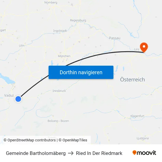 Gemeinde Bartholomäberg to Ried In Der Riedmark map