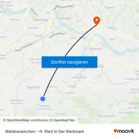 Waldneukirchen to Ried In Der Riedmark map