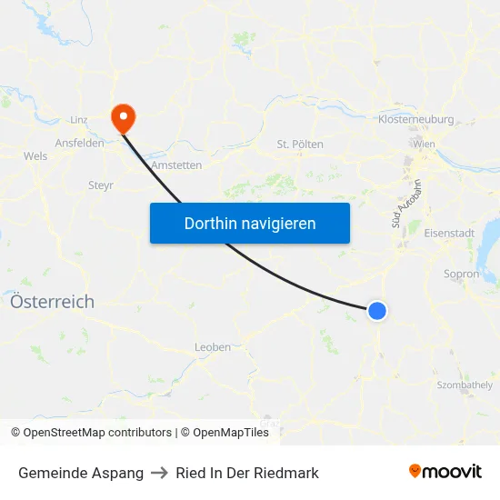 Gemeinde Aspang to Ried In Der Riedmark map