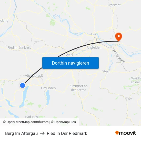 Berg Im Attergau to Ried In Der Riedmark map