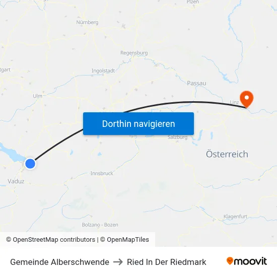Gemeinde Alberschwende to Ried In Der Riedmark map
