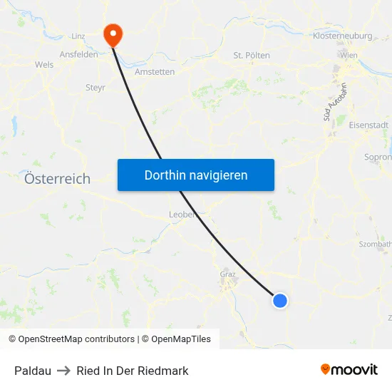 Paldau to Ried In Der Riedmark map