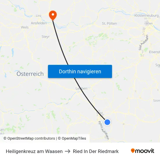 Heiligenkreuz am Waasen to Ried In Der Riedmark map