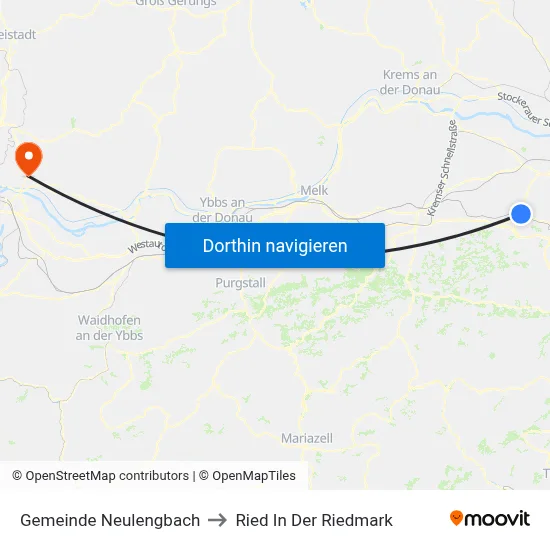 Gemeinde Neulengbach to Ried In Der Riedmark map