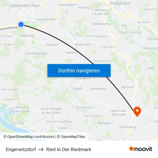 Engerwitzdorf to Ried In Der Riedmark map