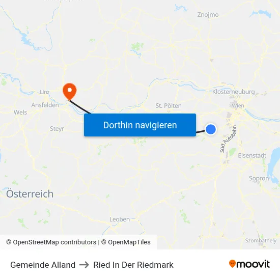 Gemeinde Alland to Ried In Der Riedmark map