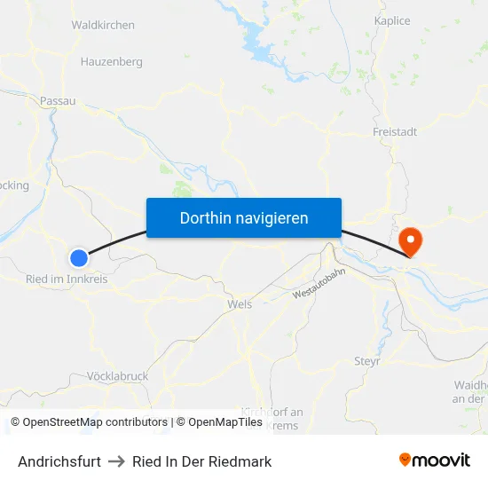 Andrichsfurt to Ried In Der Riedmark map